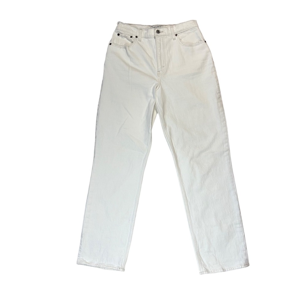 Abercrombie Fitch Curve‎ Love The 90s Straight Ultra High Rise White Jeans 29 8R